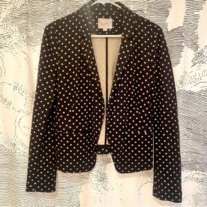LOFT cute polka dot knit blazer jacket 6